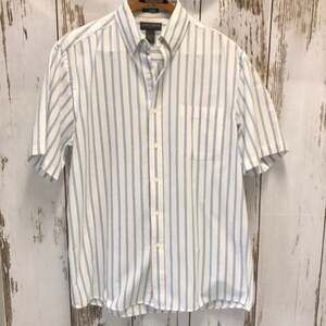 Saddlebred Men's Blue striped Short Sleeve Shirt